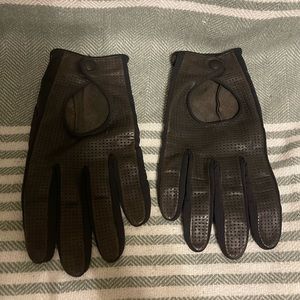 Fownes Vintage Leather and Cloth Driver Gloves Size Large